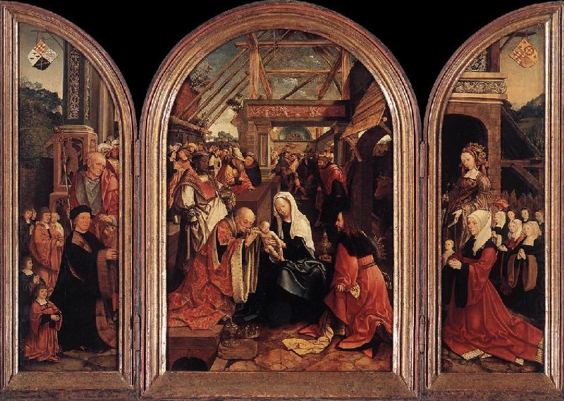 CORNELISZ VAN OOSTSANEN, Jacob Triptych of the Adoration of the Magi fd china oil painting image